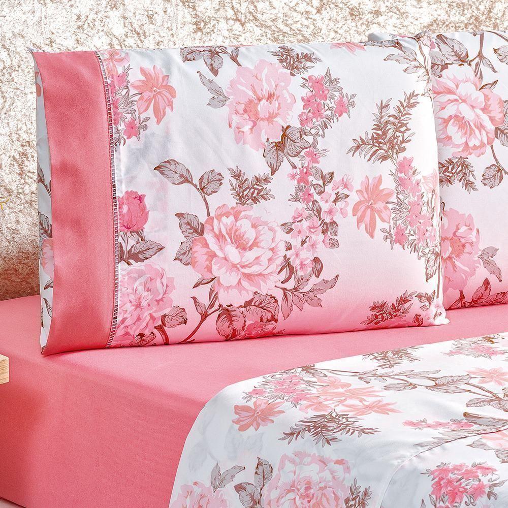 Jogo De Cama Estampado Micropercal 200 Fios Naturale King 04 Peças Serene - 2