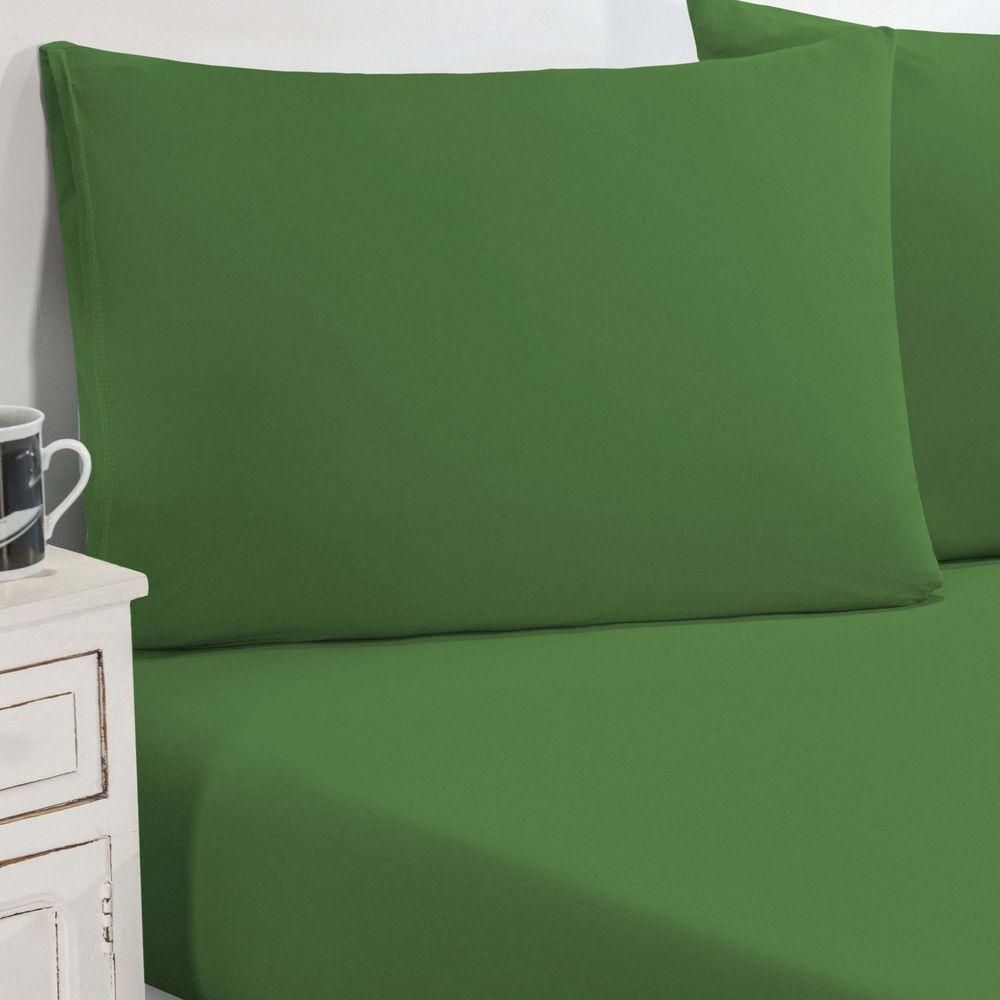 Jogo De Cama Malha Lençol 100% Algodão Gran Moratta 2 Peças Solteiro Verde Bandeira - 1