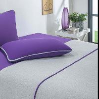 Jogo De Cama Malha Lençol 100% Algodão Urbano 3 Peças Solteiro Roxo-mescla - 1