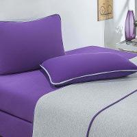 Jogo De Cama Malha Lençol 100% Algodão Urbano 3 Peças Solteiro Roxo-mescla - 2