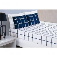 Jogo De Cama Lençol 200 Fios Austin Casal Padrão 03 Peças Marinho - 1