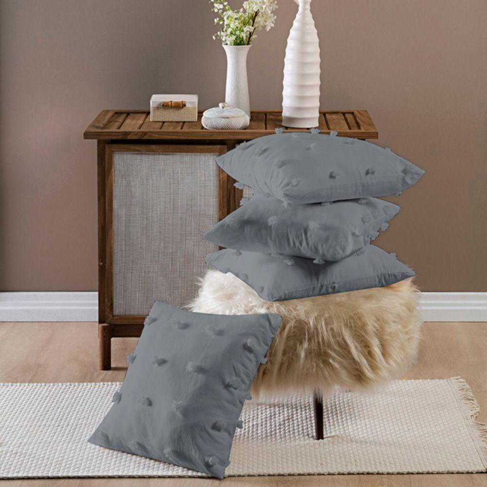 Capas De Almofadas Poppy 45cm X 45cm 04 Peças - Cinza - 2