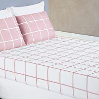 Jogo De Cama Lençol 200 Fios Austin Casal Padrão 03 Peças Rosa - 1