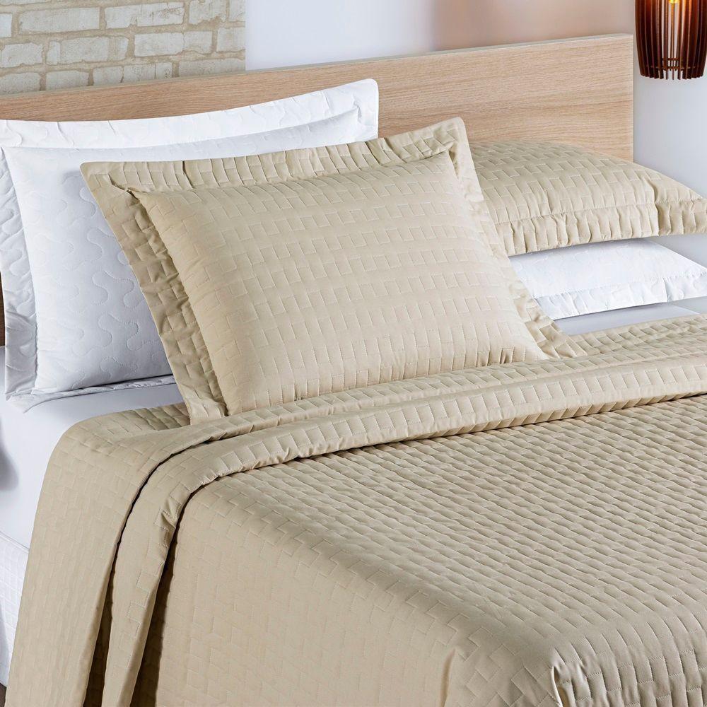 Cobre Leito Madri Percal 200 Fios 100% Algodão Queen 03 Peças - Caqui - 3