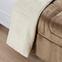 Coberdrom Sherpa E Flannel Everest Solteiro Manta Alta 150g 01 Peça - Caqui - 3