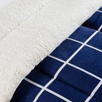 Coberdrom Sherpa E Flannel Austin Solteiro Manta 150g 01 Peça - Marinho - 5