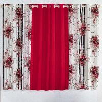 Cortina Isabela Estampada 2m - Floral Vermelho/preto - 1