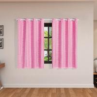 Cortina Blackout Pvc Com Tecido Voil Xadrez 2,80 M X 1,60 M - Rosa - 1