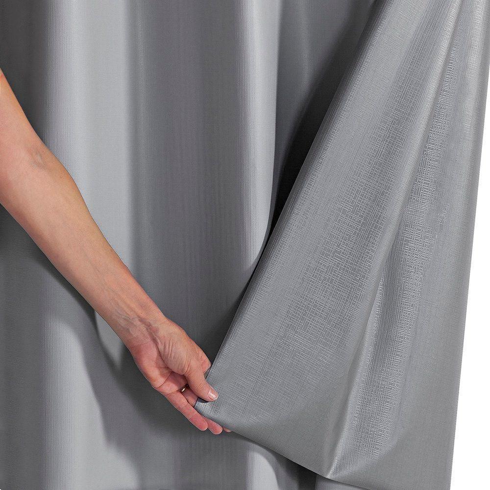 Cortina Blackout Pvc Com Tecido Voil Xadrez 2,80 M X 1,60 M - Cinza - 3