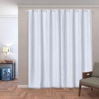 Cortina Blackout Pvc Com Tecido Voil Xadrez 2,80 M X 2,30 M - Branco - 1