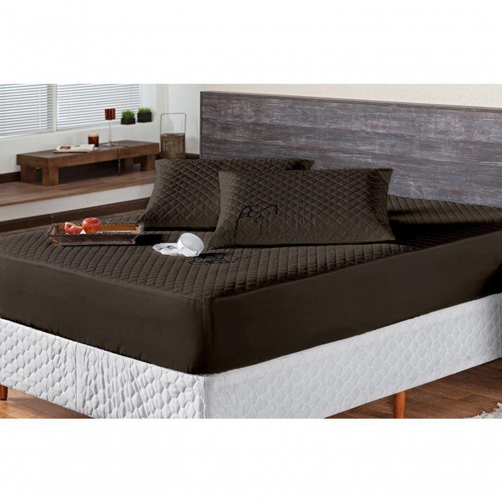 Protetor Colchao King Impermeavel Matelado Aquarela 01 Peça - Marrom - 1