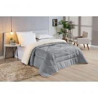 Edredom Coberdrom Sherpa/manta Queen Conforto 01 Peça Cor:cinza - 1