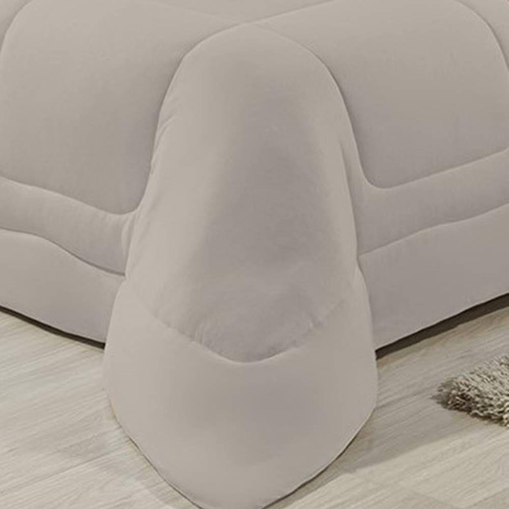 Edredom Dupla Face 100% Algodão Malha Casal Gran Moratta 01 Peça - Caqui/ Pink - 2