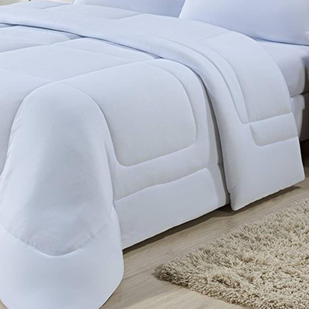 Edredom Dupla Face 100% Algodão Malha Solteiro Gran Moratta 01 Peça - Branco - 4