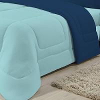 Edredom Dupla Face 100% Algodão Malha Queen Gran Moratta 01 Peça - Azul/ Marinho - 4