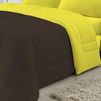 Edredom Dupla Face 100% Algodão Malha King Gran Moratta 01 Peça - Marrom/ Amarelo - 4