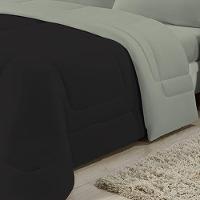 Edredom Dupla Face 100% Algodão Malha King Gran Moratta 01 Peça - Preto/ Cinza - 4