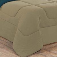 Kit Edredom Malha 100% Algodão Gran Moratta 2 Peças Solteiro - Avelã-azul Petróleo - 3