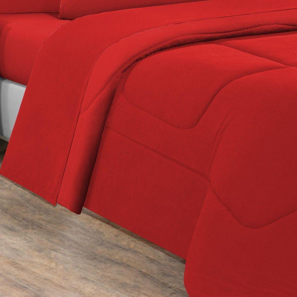 Edredom Malha 100% Algodão Gran Moratta 1 Peça King - Vermelho-vermelho - 2