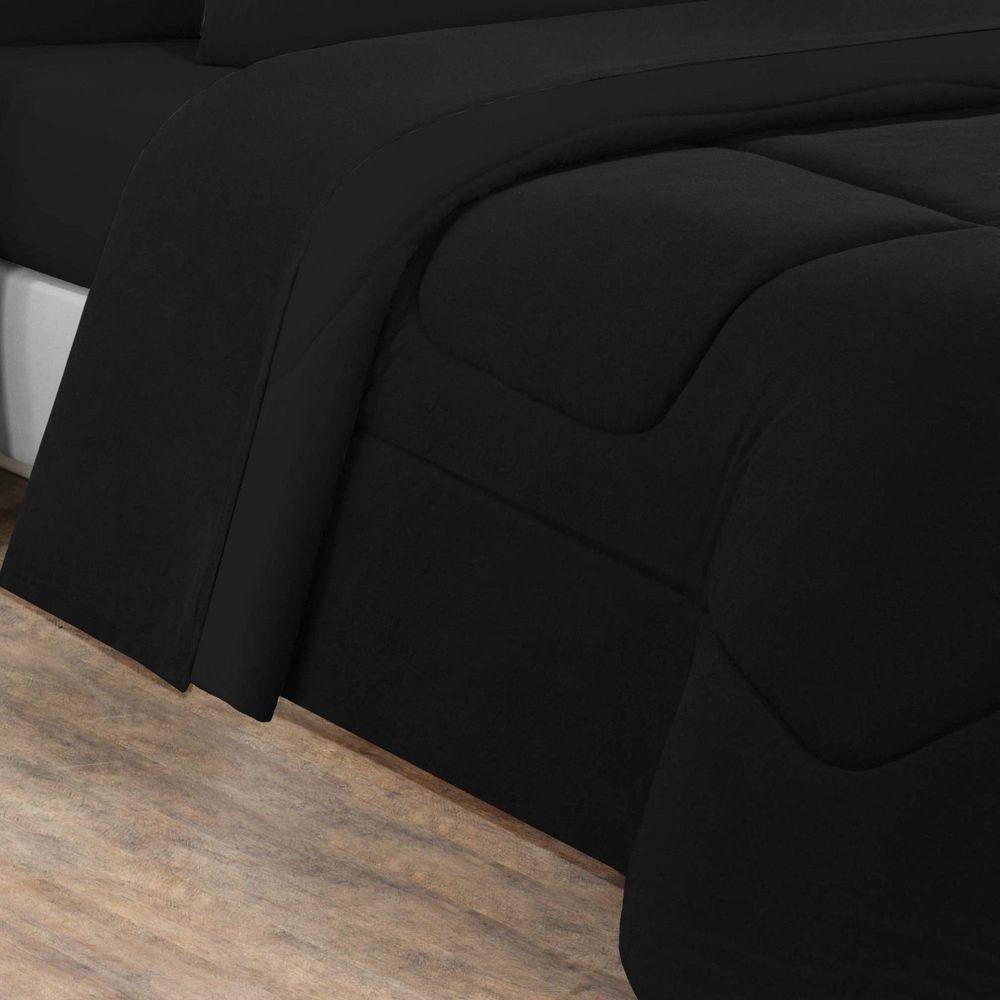 Edredom Malha 100% Algodão Gran Moratta 1 Peça King - Preto-preto - 2