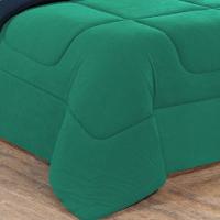 Kit Edredom Malha 100% Algodão Gran Moratta 2 Peças Solteiro - Verde Jade-azul Marinho - 3