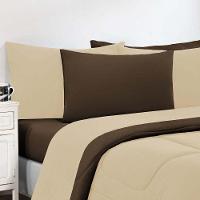 Kit Edredom Malha 100% Algodão Gran Moratta 2 Peças Solteiro - Palha -marrom - 2