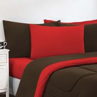 Kit Edredom Malha 100% Algodão Gran Moratta 2 Peças Solteiro - Marrom-vermelho - 3