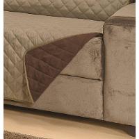 Protetor Para Sofá Dupla Face Manu 2 E 3 Lugares - Cáqui E Marrom - 4