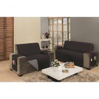 Protetor De Sofá Dupla Face Impermeável Mr 2 E 3 Lugares King - Preto/cinza - 1