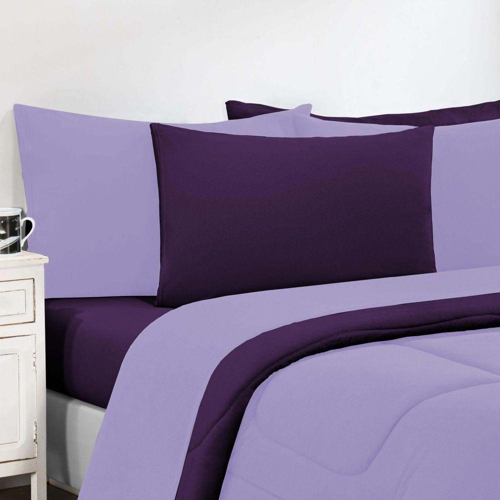 Kit Edredom Malha 100% Algodão Gran Moratta 3 Peças Queen - Lilás-roxo - 2
