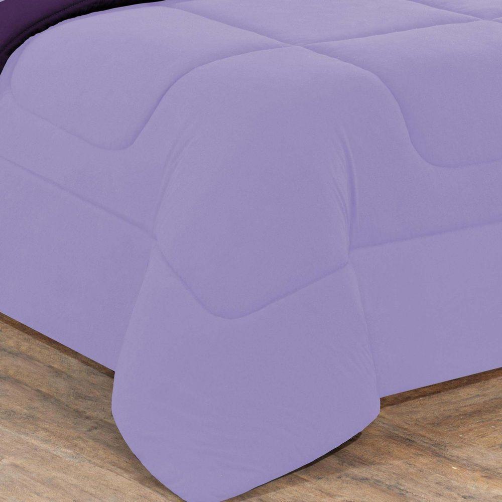Kit Edredom Malha 100% Algodão Gran Moratta 3 Peças Queen - Lilás-roxo - 3