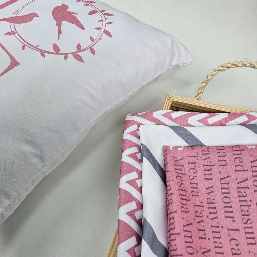 Kit 4 Capas De Almofadas Decorativa Home Rosa - 3