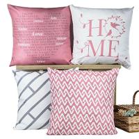 Kit 4 Capas De Almofadas Decorativa Home Rosa - 1