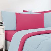 Kit Edredom Malha 100% Algodão Gran Moratta 3 Peças Casal - Azul Bebê-pink - 2