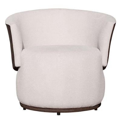 Poltrona Orgânica Boucle 7decormoveis Boucle Bege e calacata Marrom