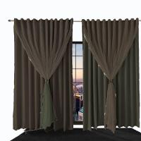 Cortina Sala E Quarto 8,50x2,30 Tecido Blackout Ana Marrom - 1
