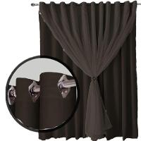 Cortina Sala E Quarto 8,50x2,30 Tecido Blackout Ana Marrom - 3