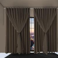 Cortina Sala E Quarto 8,50x2,30 Tecido Blackout Ana Marrom