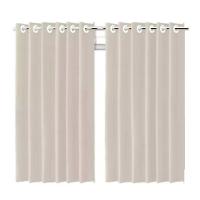 Cortina Blackout Bege Com Ilhós Para Varão 280x250cm Quarto - 1