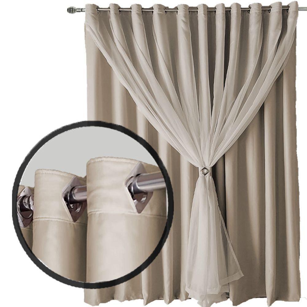 Cortina Sala E Quarto 8,50x2,50 Tecido Blackout Ana Palha - 3