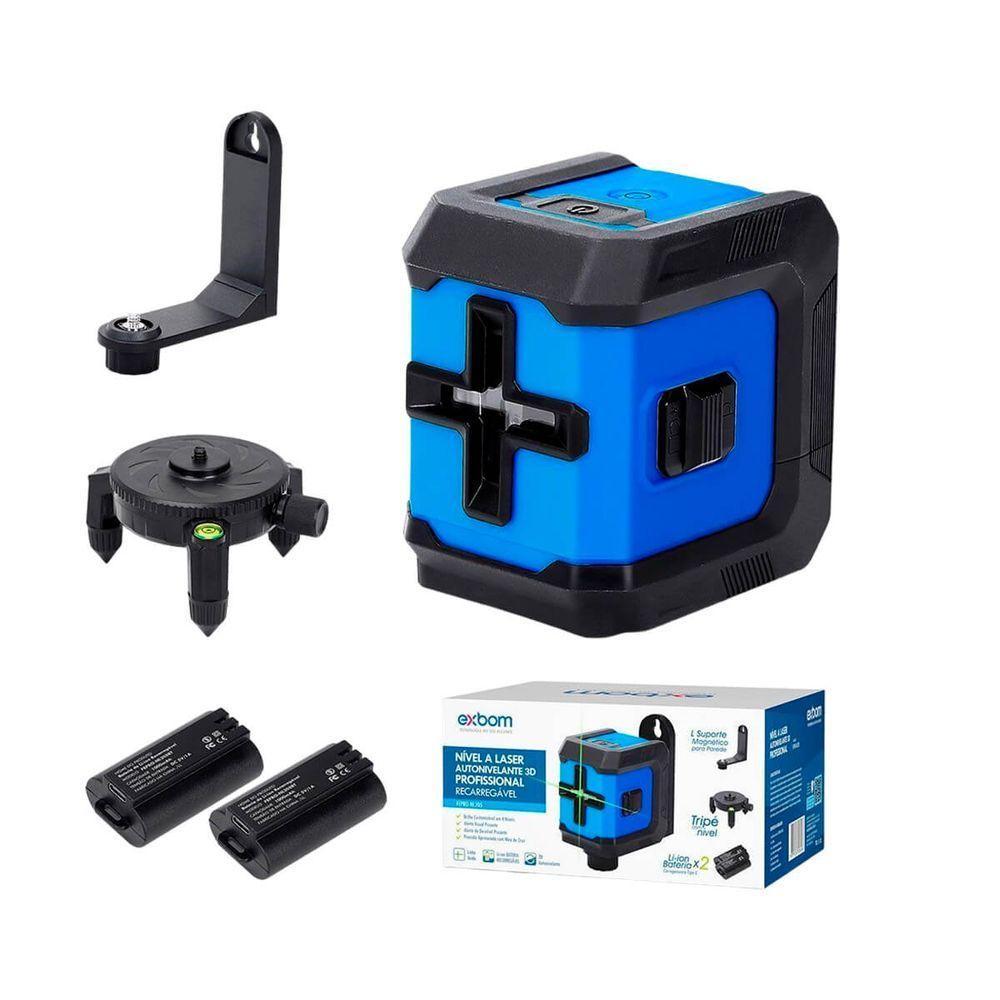 Nível Laser 2 Linhas 3d Recarregável Autonivelante Com Bip Sonoro - 2