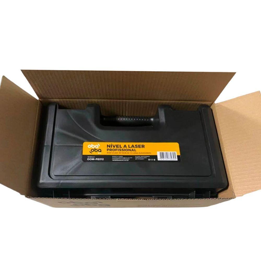 Nível Laser 3d Linha Verde Autonivelante Recarregável 12 Linhas Com Controle - 3