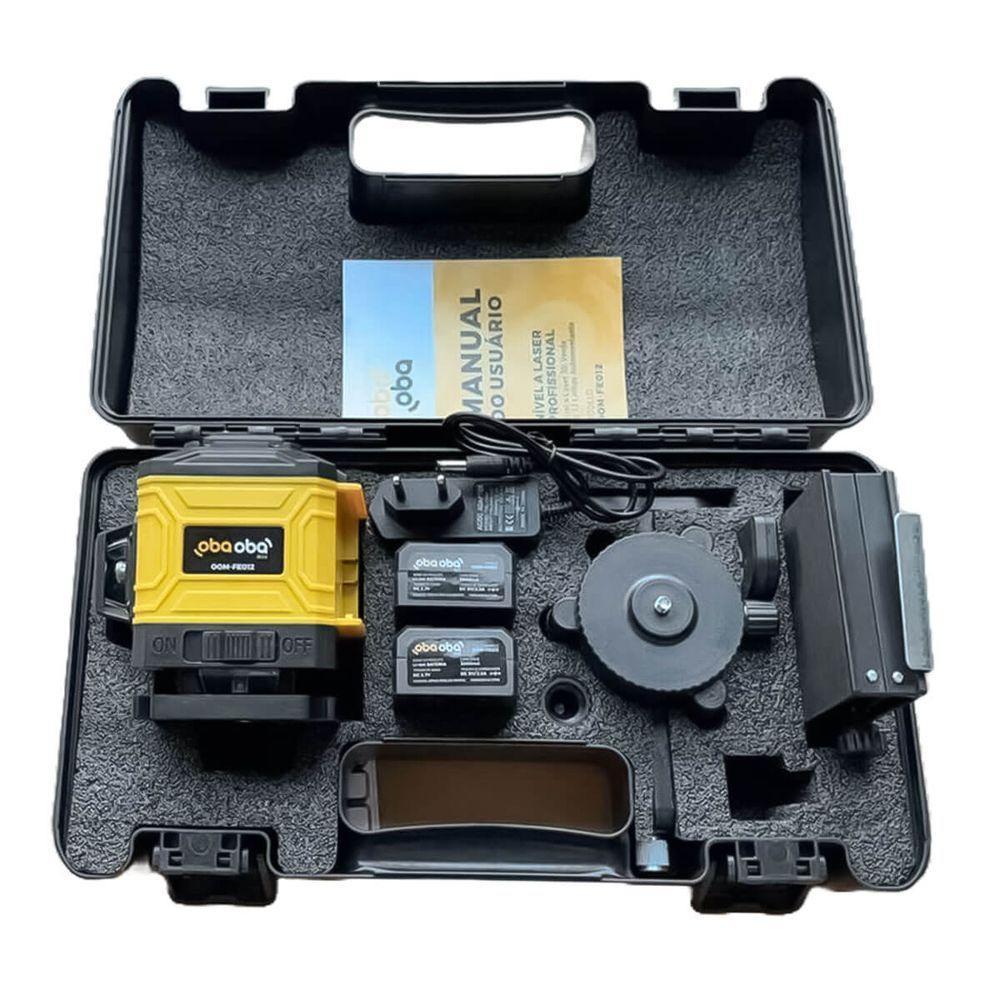 Nível Laser 3d Linha Verde Autonivelante Recarregável 12 Linhas Com Controle - 5