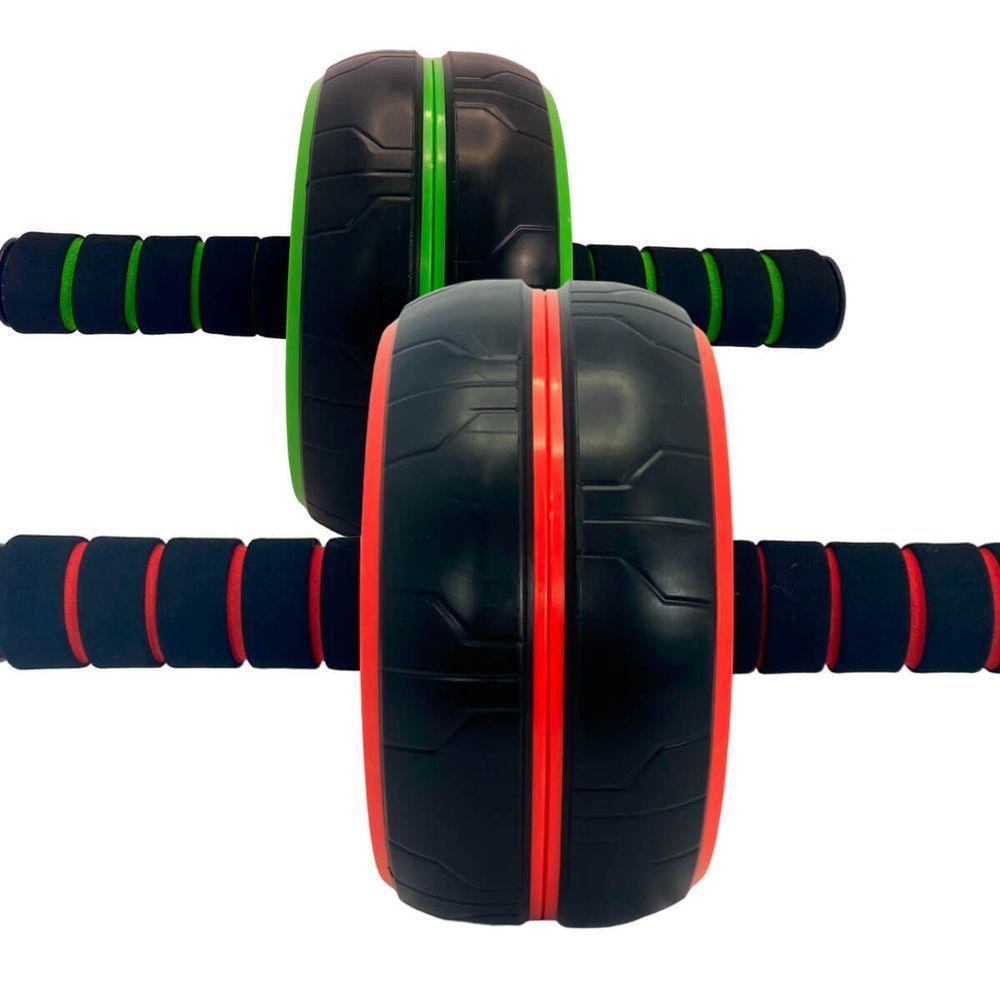 Kit 2 Rodas Rolo Exercícios Abdominal Lombar Profissional E Tapetinho - 2