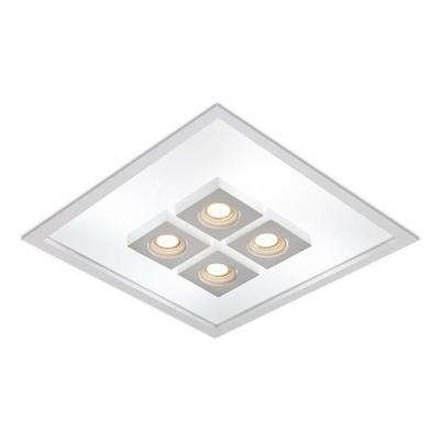 Plafon Embutir Box Com Aba Branco 8xe27 + 4xmr16 - Usina Iluminação