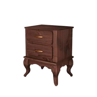 Mesa De Canto Para Sala Rústica 2 Gavetas Imbuia Shop Jm