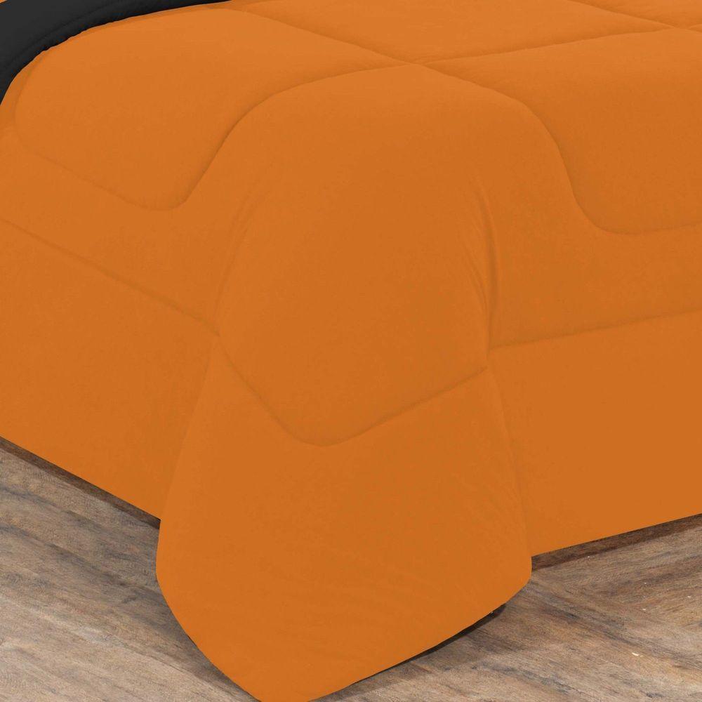 Kit Edredom Malha 100% Algodão Gran Moratta 3 Peças Casal - Laranja -preto - 3