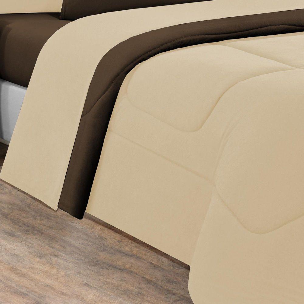 Edredom Malha 100% Algodão Gran Moratta 1 Peça King - Palha -marrom - 3