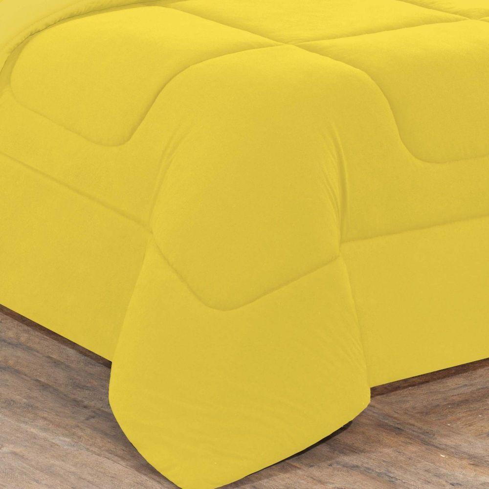 Edredom Malha 100% Algodão Gran Moratta 1 Peça King - Amarelo-amarelo - 3