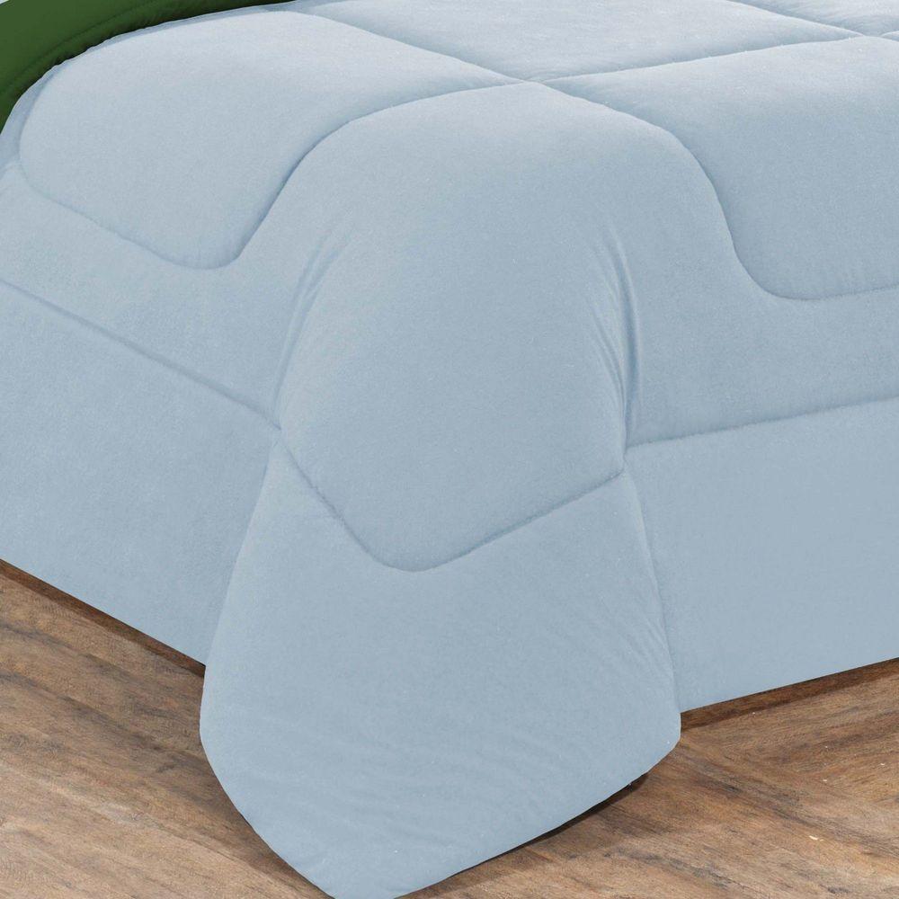 Kit Edredom + Jogo De Lençol Malha 100% Algodão Gran Moratta 6 Peças Casal - Azul Bebê-verde Bandeira - 3